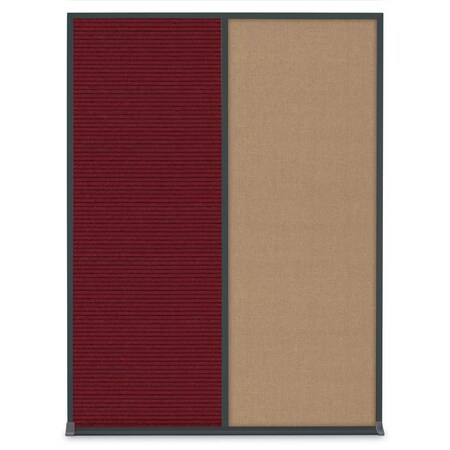 United Visual Products Single Door Radius Plus Corkboard, 18"X UV8000PLUS-BRONZE-BLSPRU